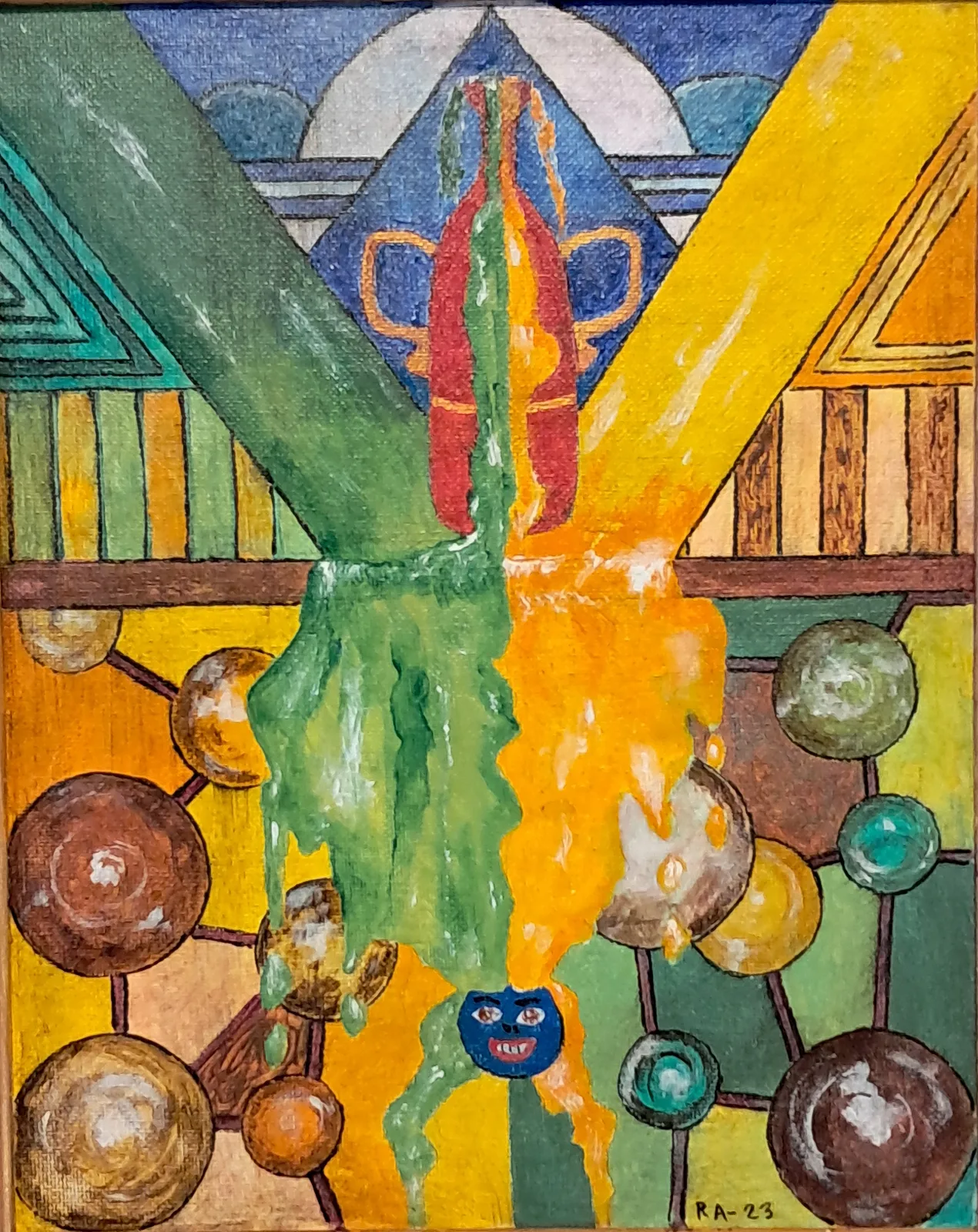 Akrylmålning Överjäsning. av Roland Adolfsson