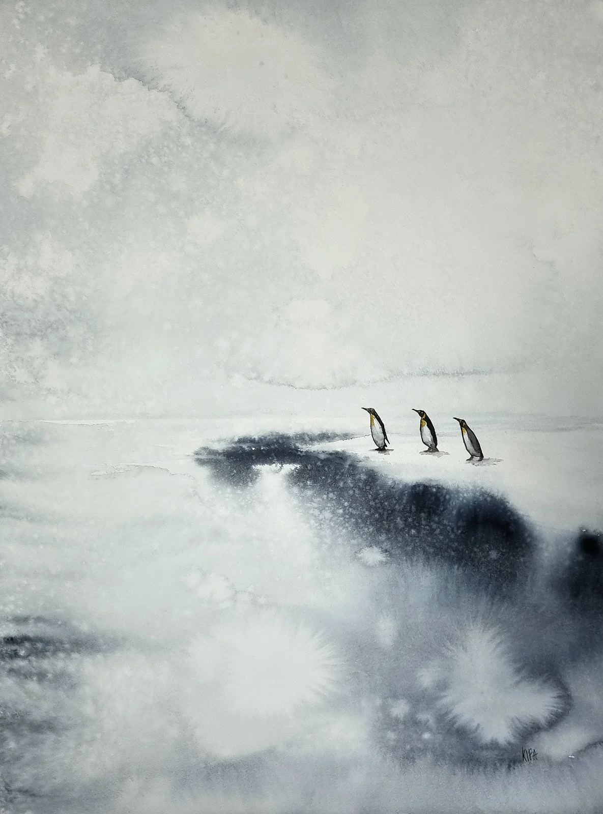 Akvarell Antarktis. av Kiba Gustafsson