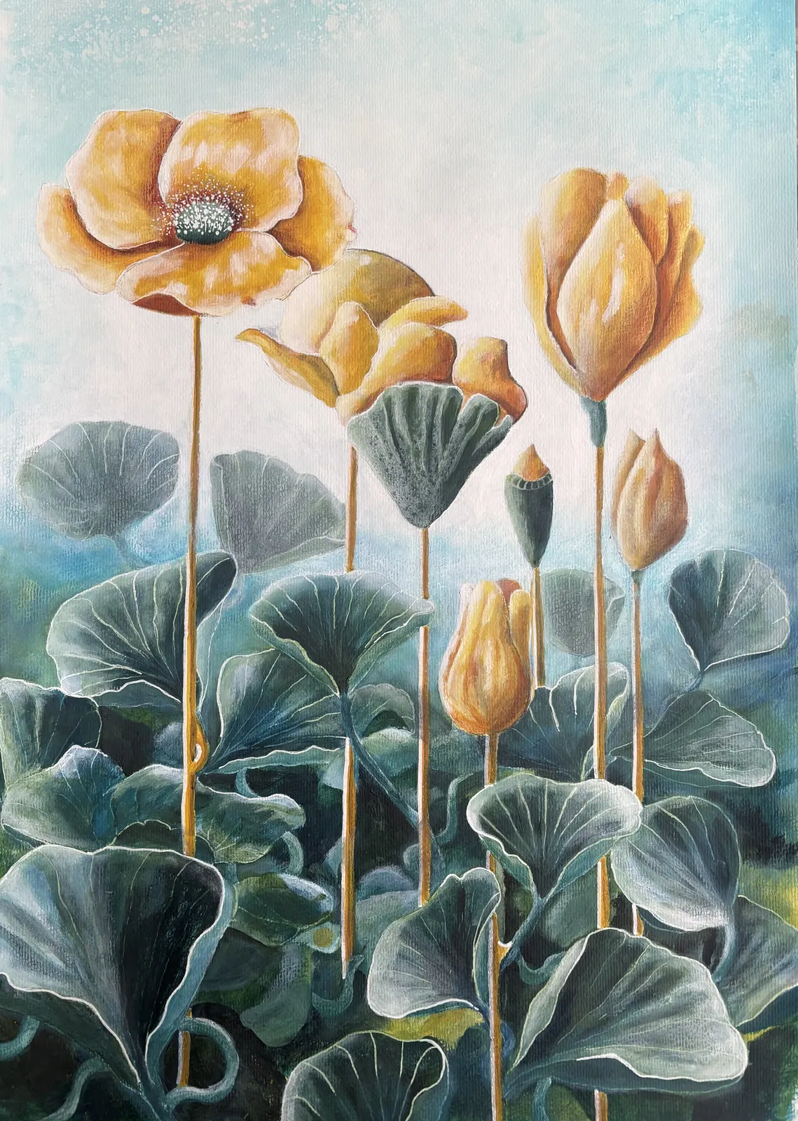 Akrylmålning Utan titel av Marie Bäckström Karlsson