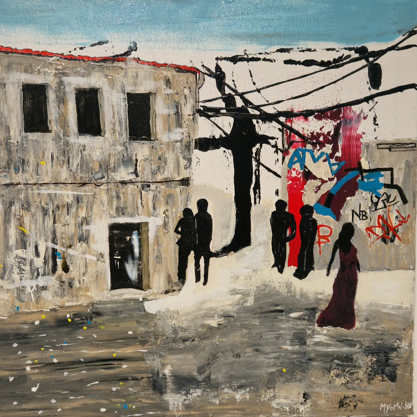 Akrylmålning På väg hem av Markus Foth Nilsson