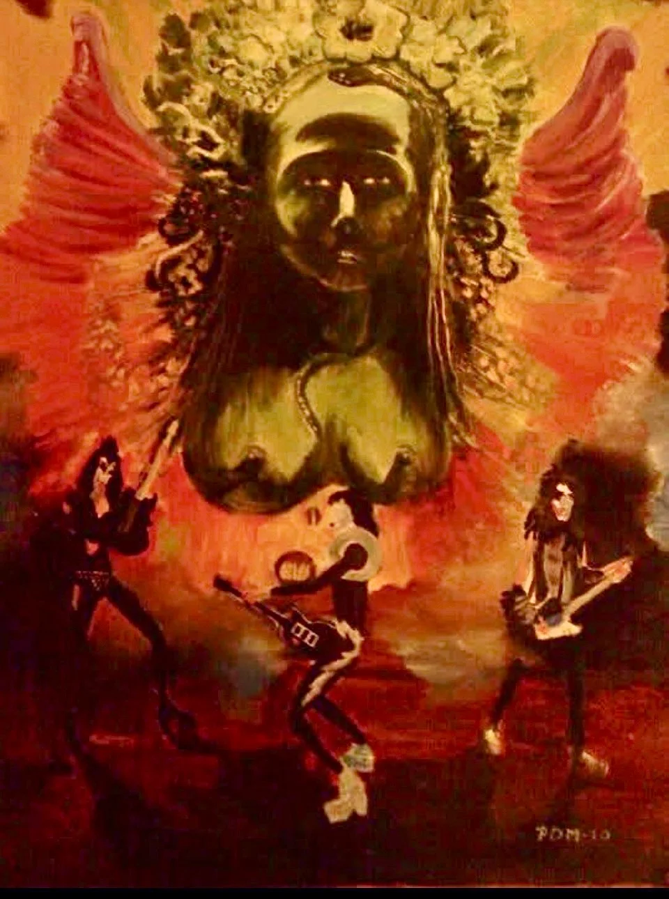 Oljemålning Kiss and the idol of perversity av Per-Ola Mårtensson