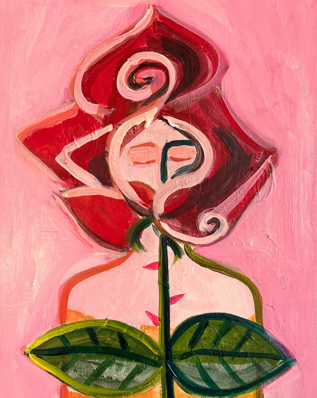 Akrylmålning Lady rose av Elisa Pålsson