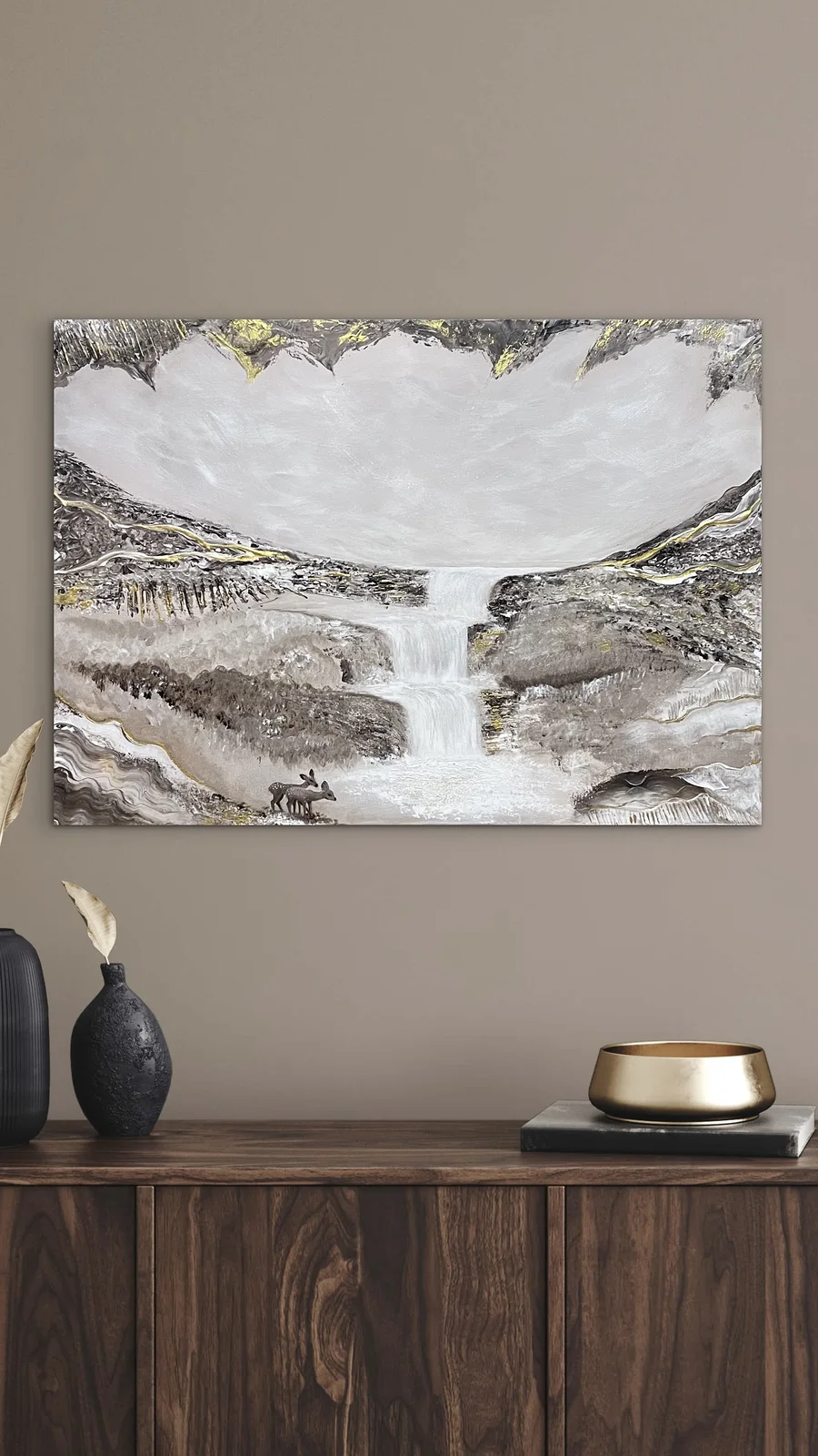 Akrylmålning Vattenfall av Plaifa Wongsuwan