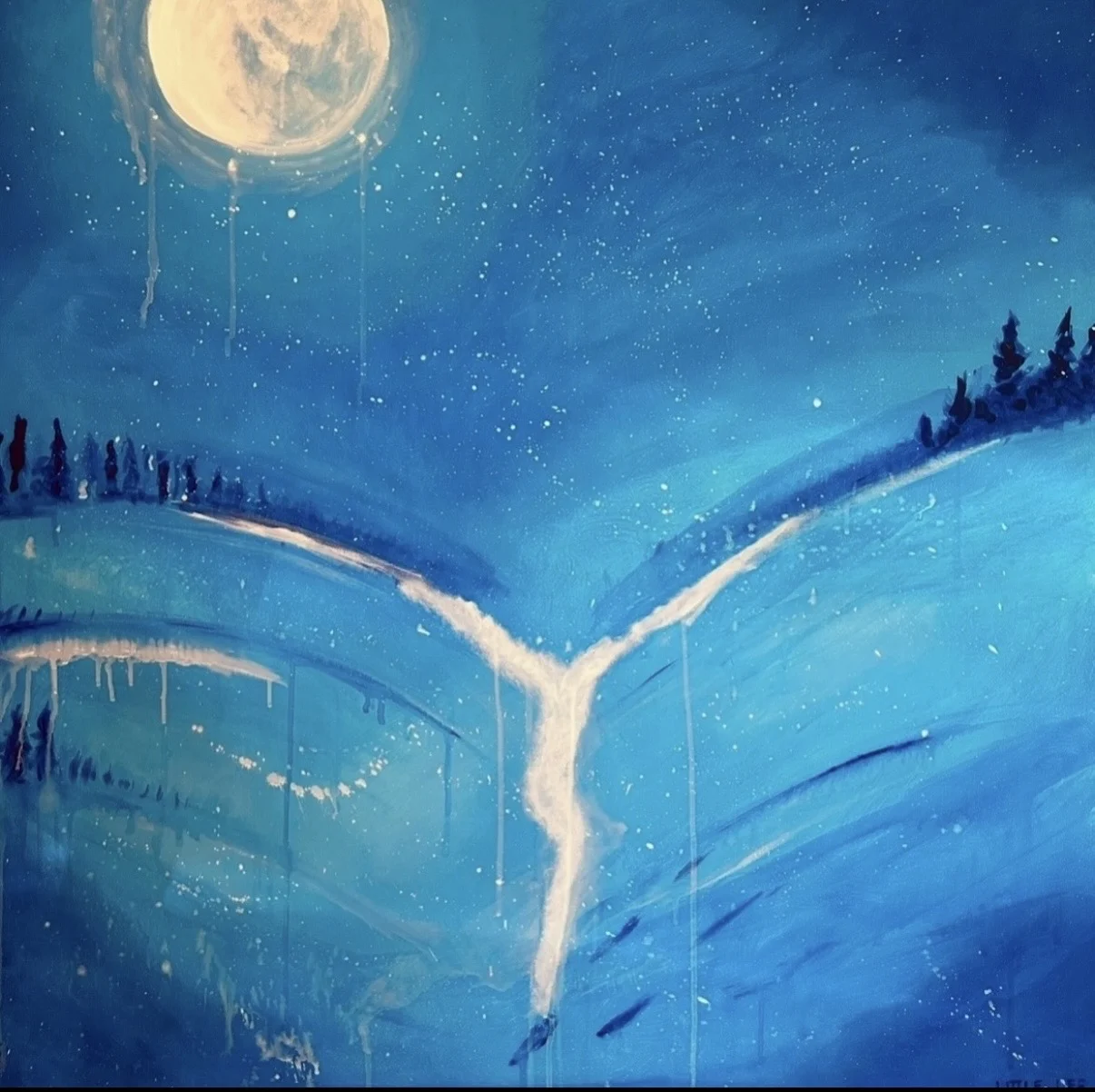 Akrylmålning Stillhetens ljus av Little Lee