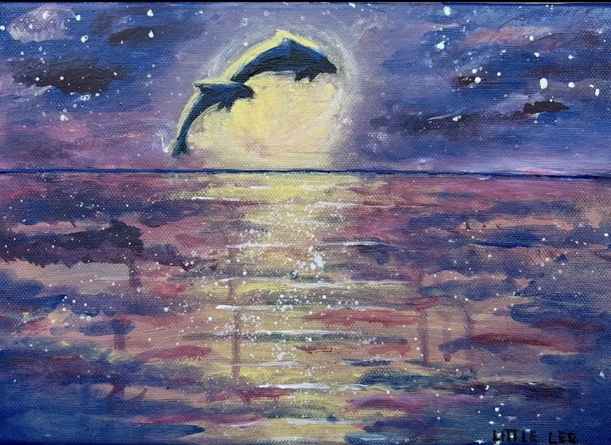 Akrylmålning Two souls av Little Lee