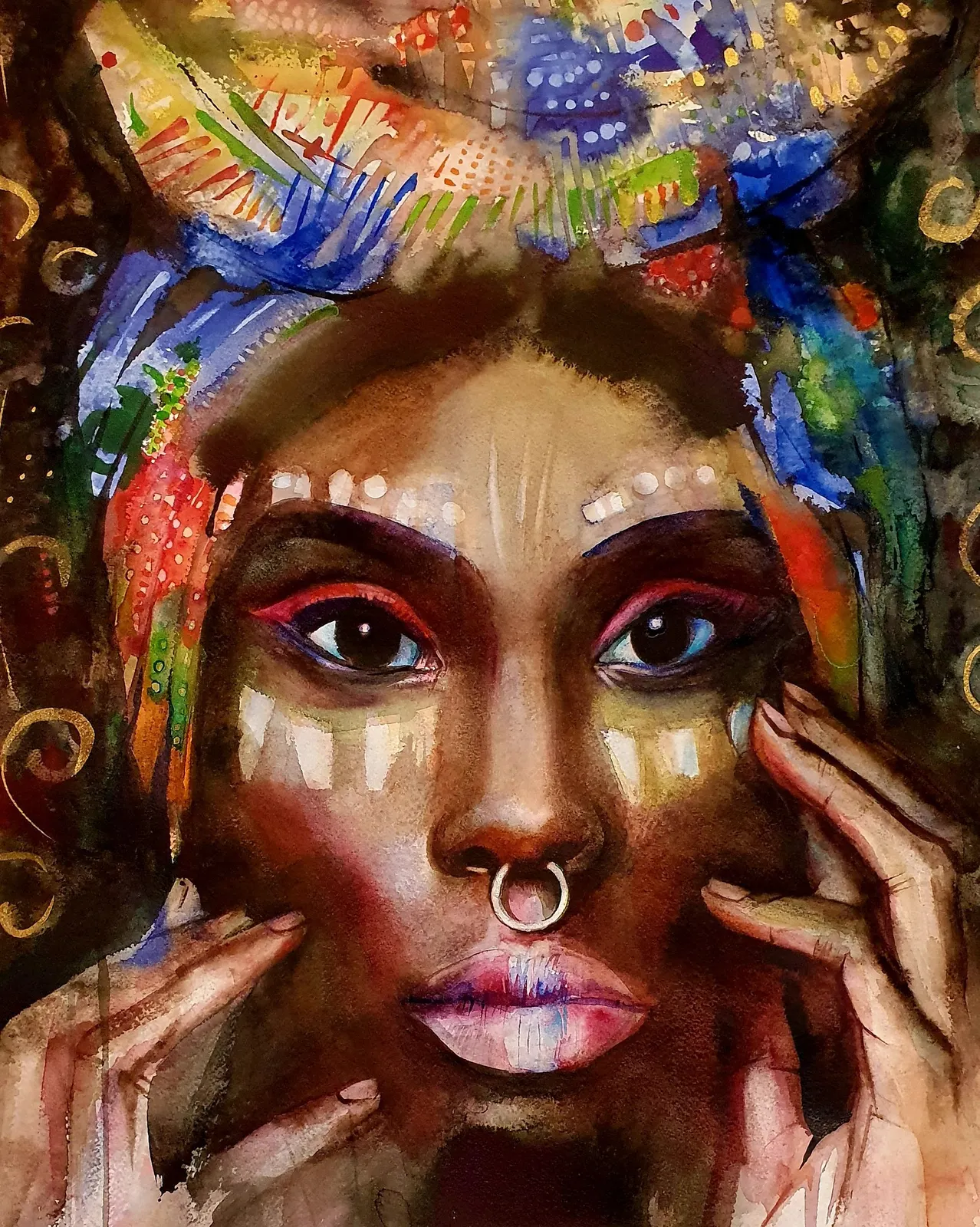 Akvarell Raw Majesty av Olga Brink Art