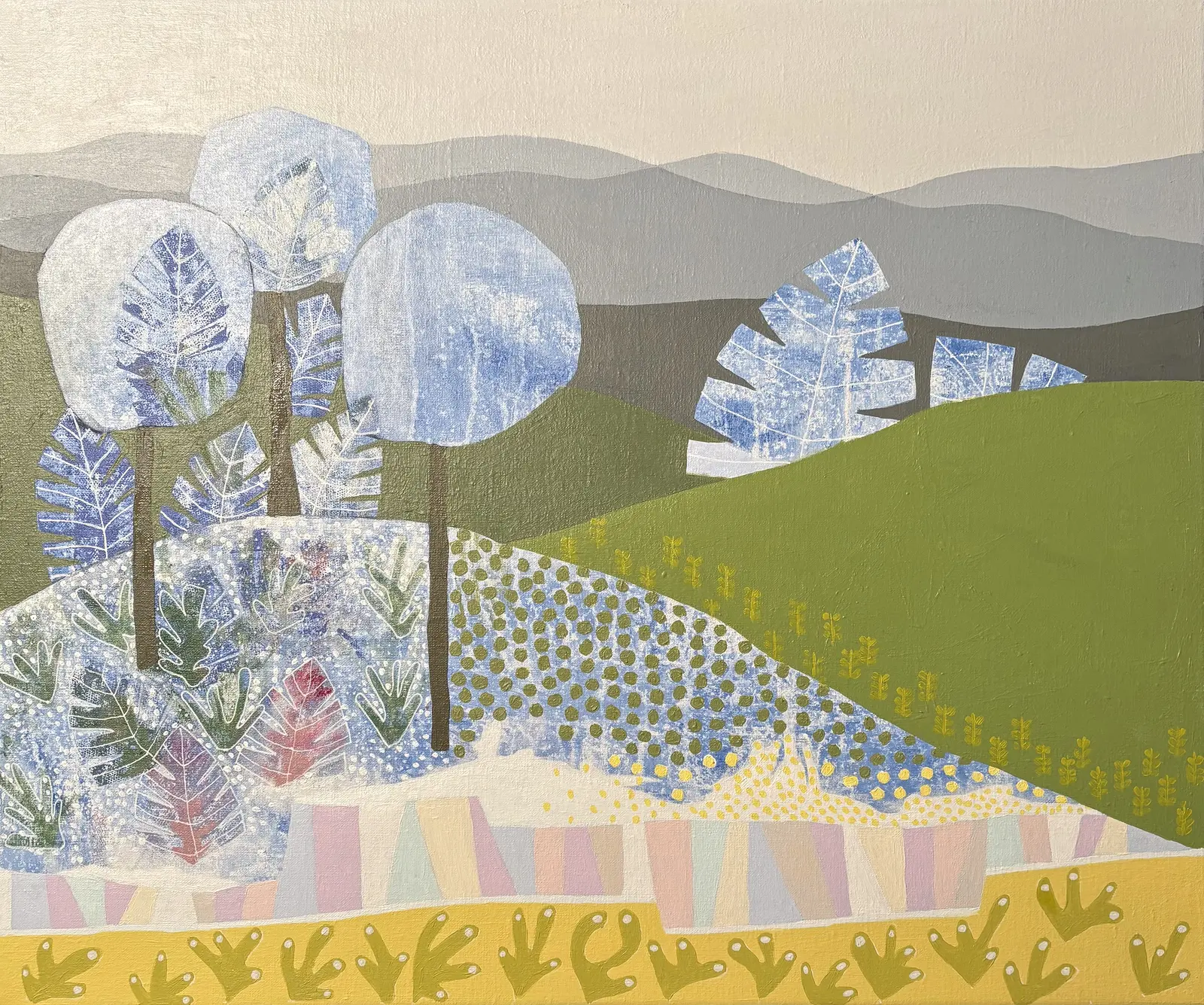 Akrylmålning Fjällvy av Berit Norrbelius Lindberg