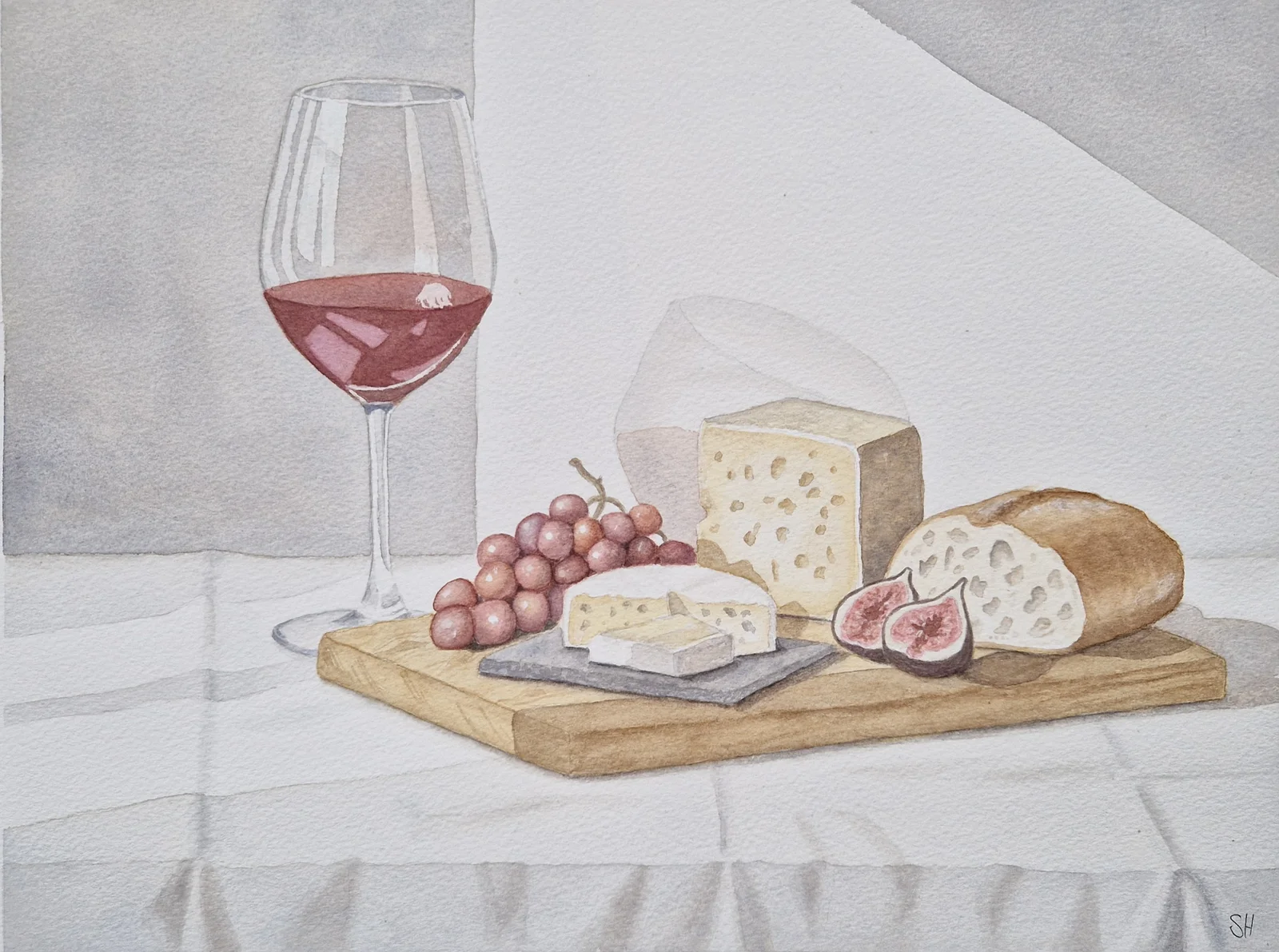 Akvarell Ost är också middag av Susanne Hagemark