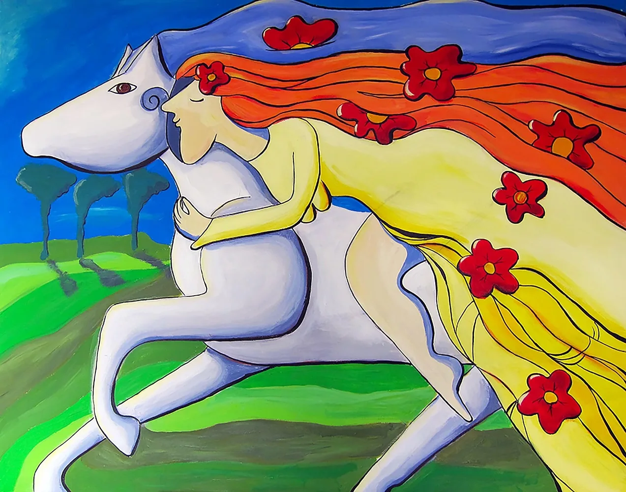 Akrylmålning On my Way av Eva-Lena Martinsson