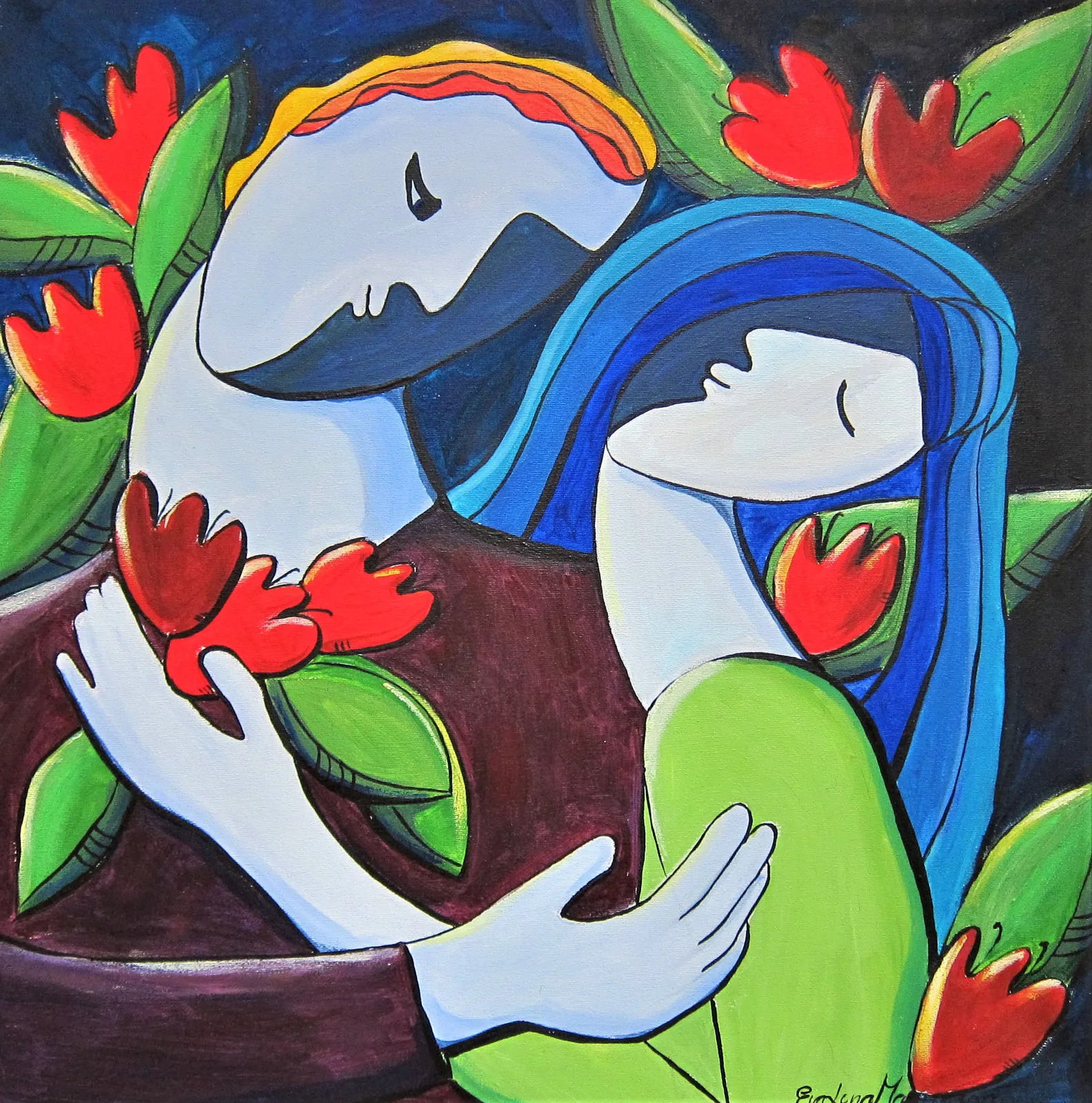 Akrylmålning Pleasure av Eva-Lena Martinsson