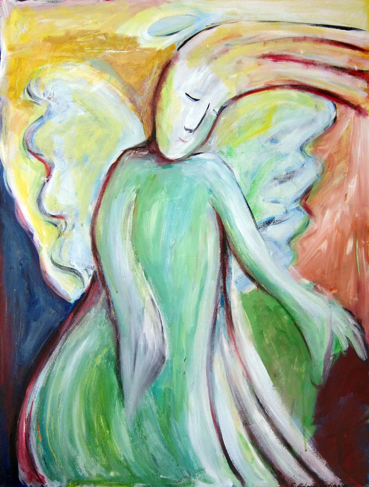 Akrylmålning Angel av Eva-Lena Martinsson