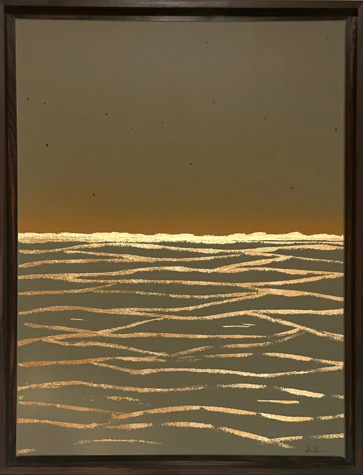 Vågor i guld/havsgrön av Anna Åkerman