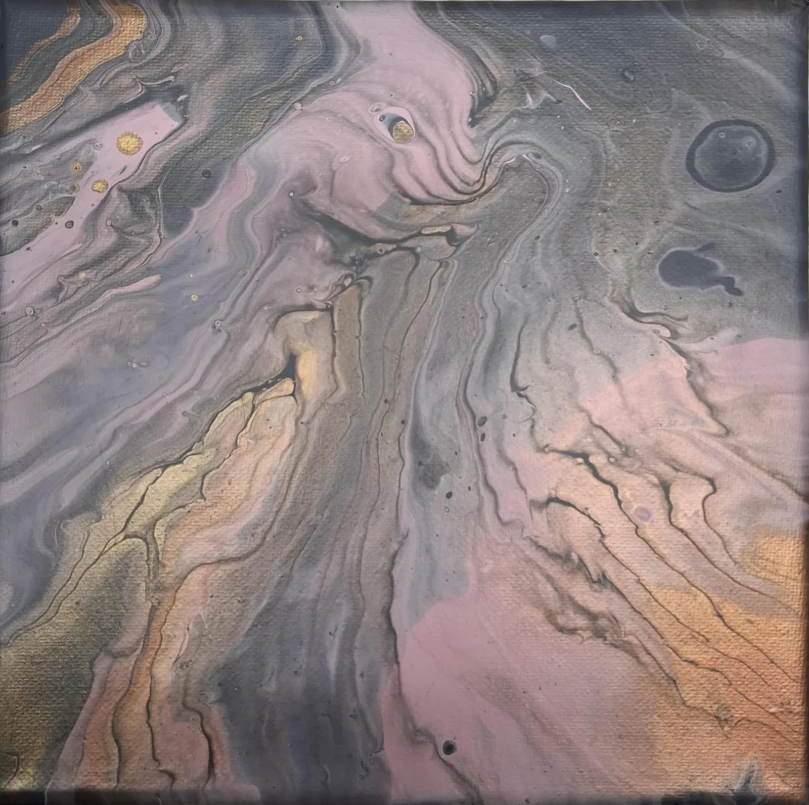 Akrylmålning Rosa månlandskap av Belinda Jörgensen