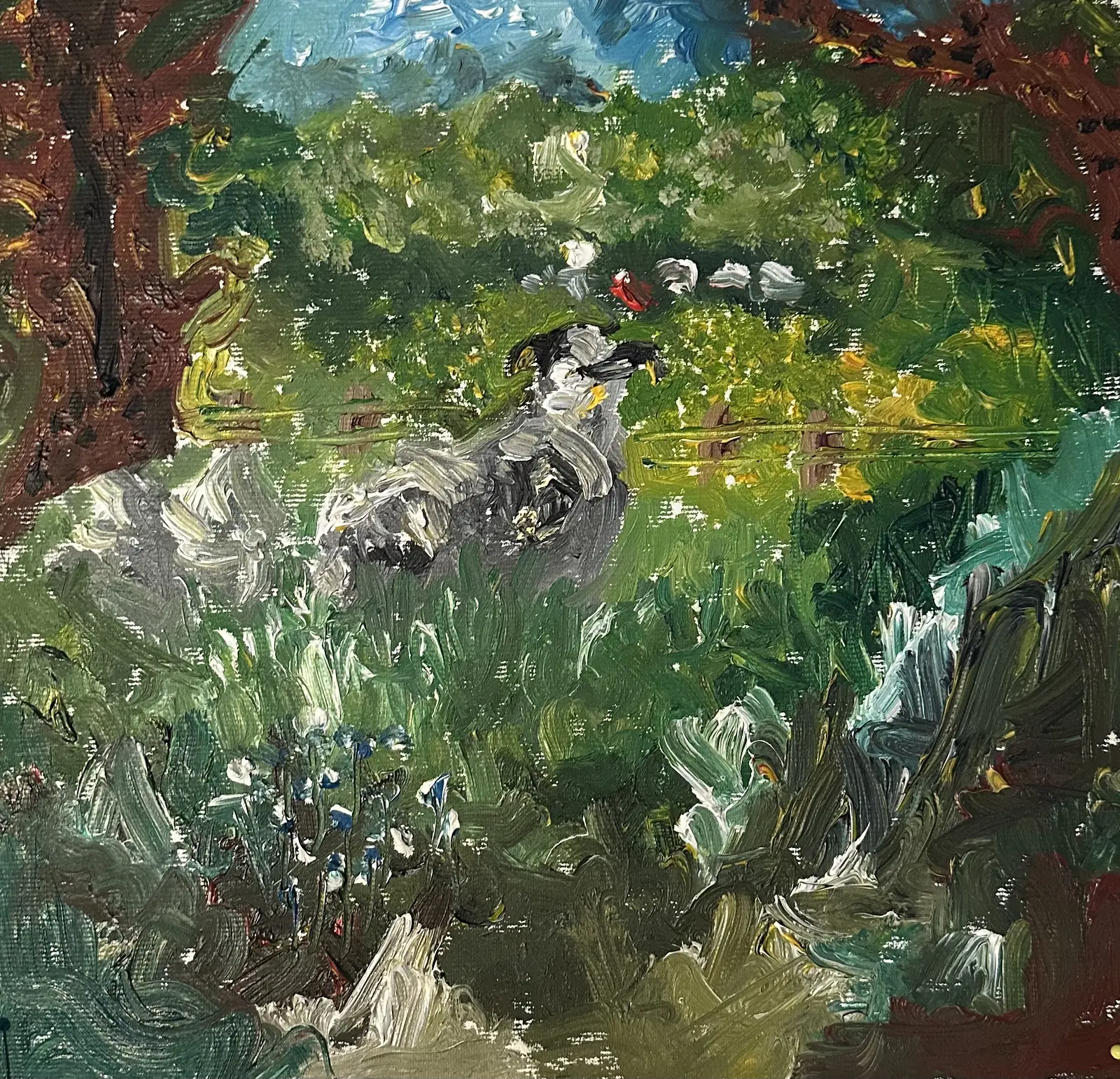 Oljemålning Får vid kaknäs av Morris Sandberg