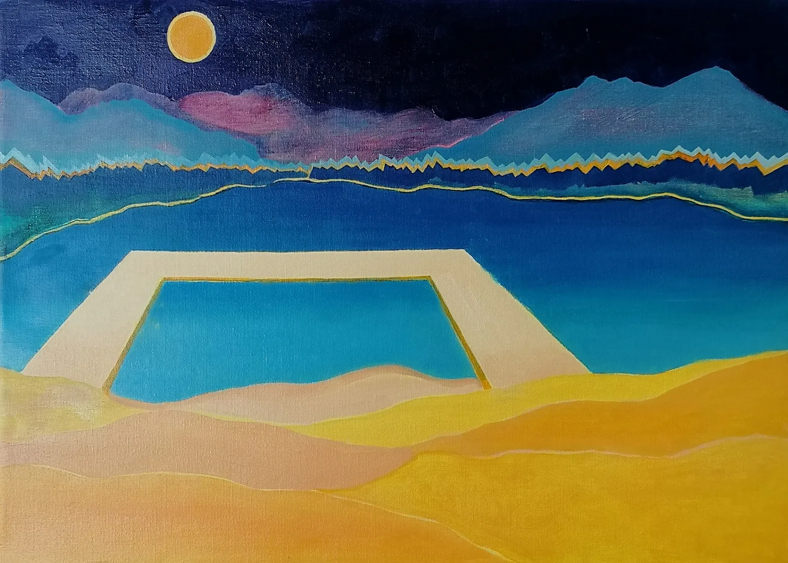 Oljemålning Rytmen av Aakifa Qureshi