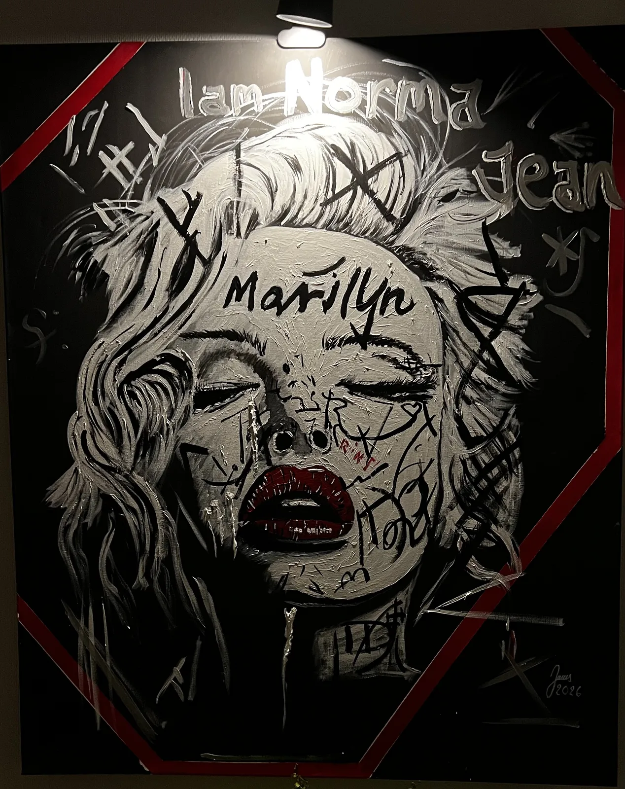 Akrylmålning Norma Jean av Jonas Kihlman