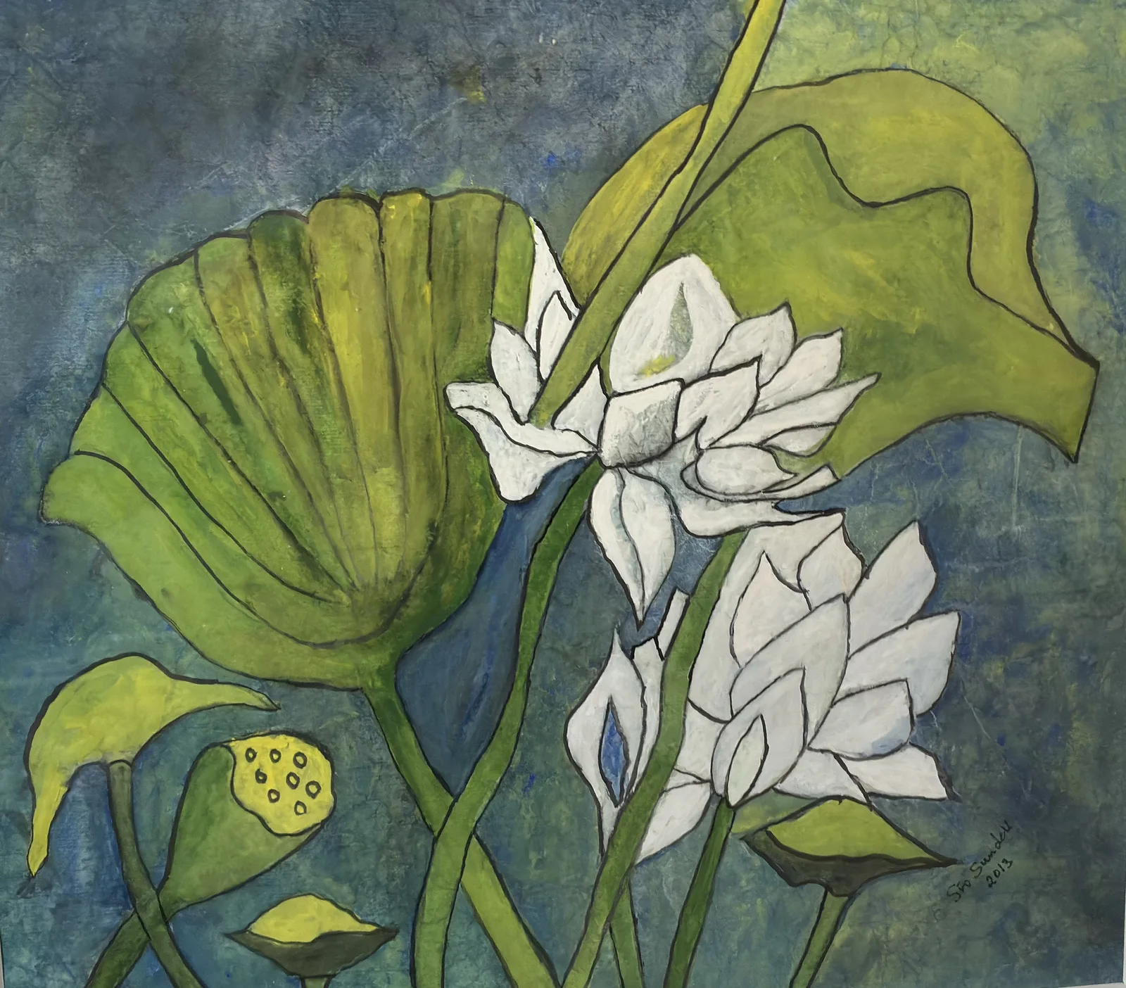 Årets Näckros, inglasad med ram av Siv Sundell