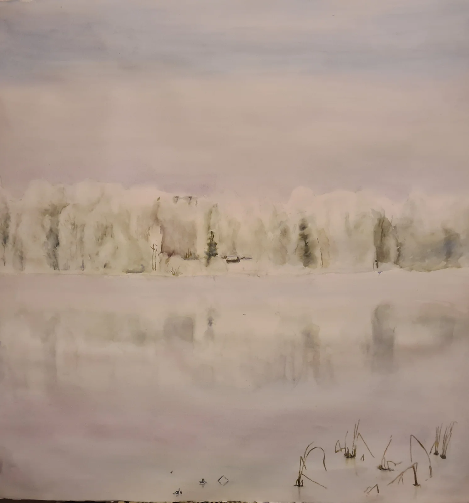 Akvarell Frostmorgon av Into Särkelä