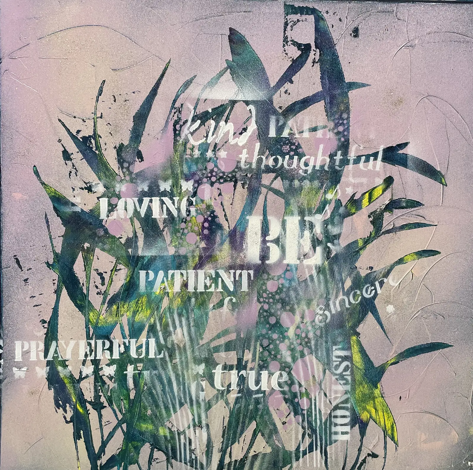 Akrylmålning BE KIND av Kicki Pettersson