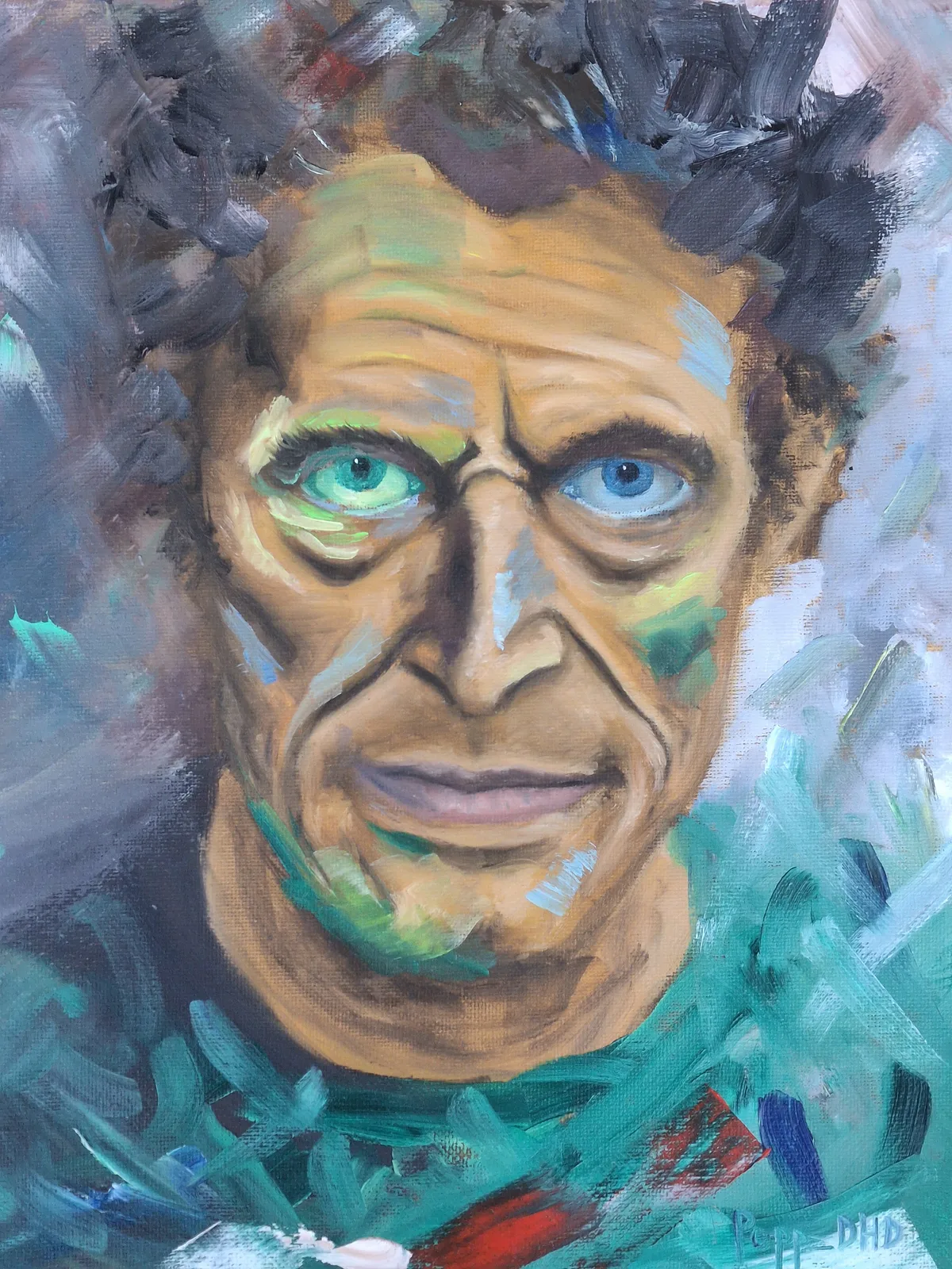 Oljemålning Willem Defoe målar om hallen av Pepp_dhd