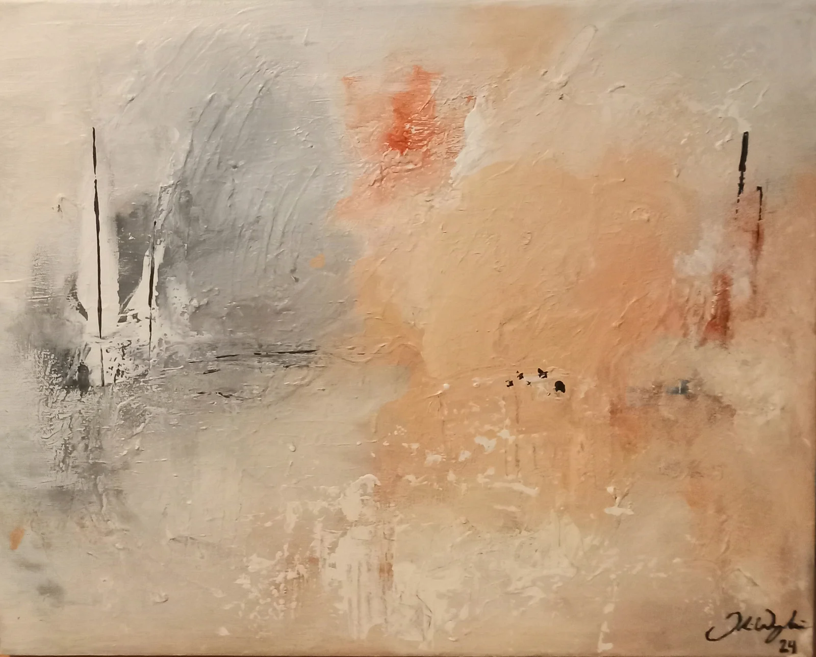 Akrylmålning I fjärran natt av Julia Wangenheim