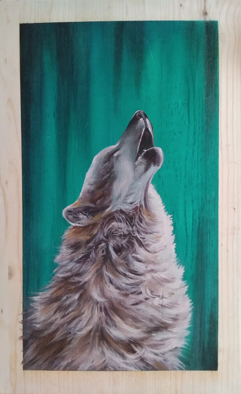 Oljemålning Wolf av Marika Soldati