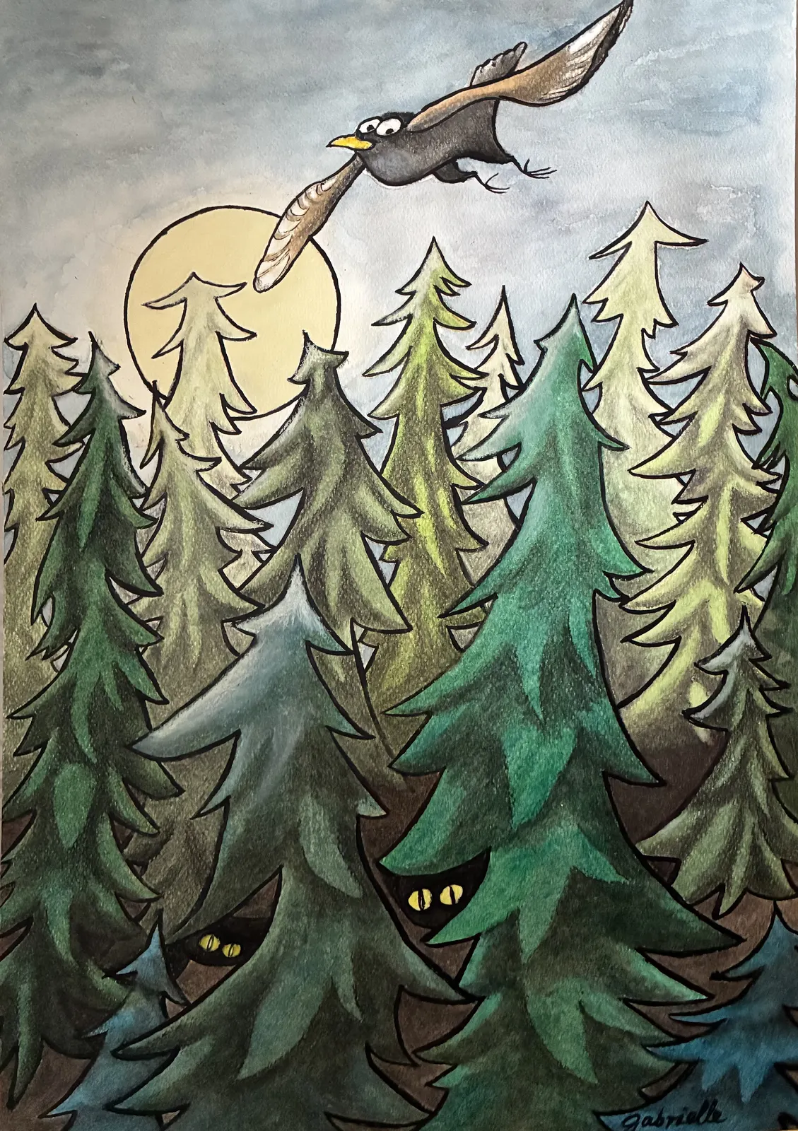 Vaktpass i skymning av Gabrielle van der Wal