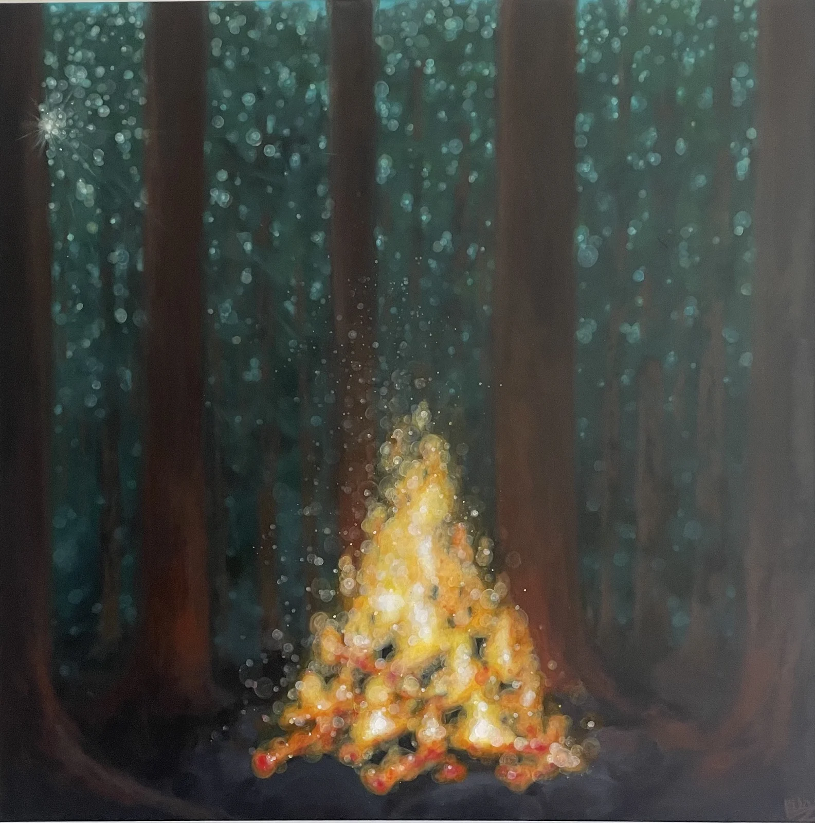 Akrylmålning Gnistor av Ella Nordin