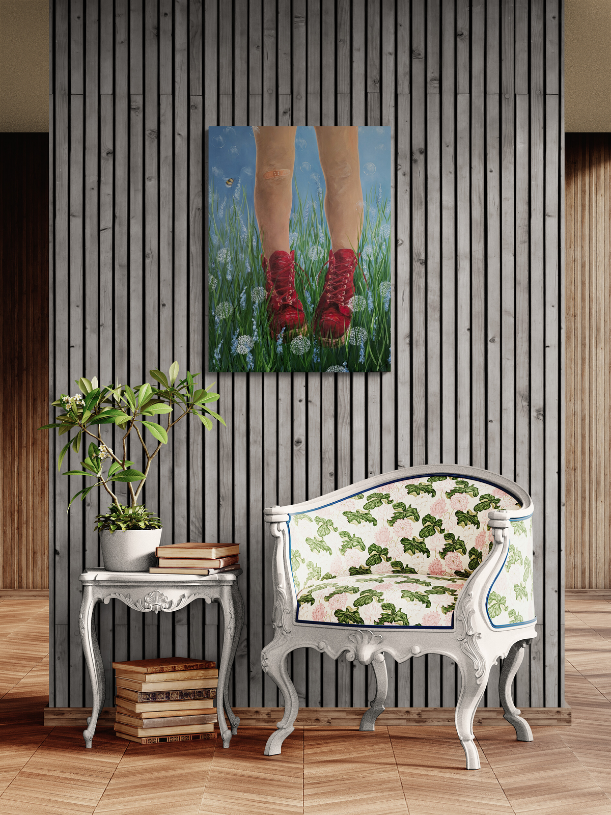 Akrylmålning Sommarskor av Tutta Domenstam