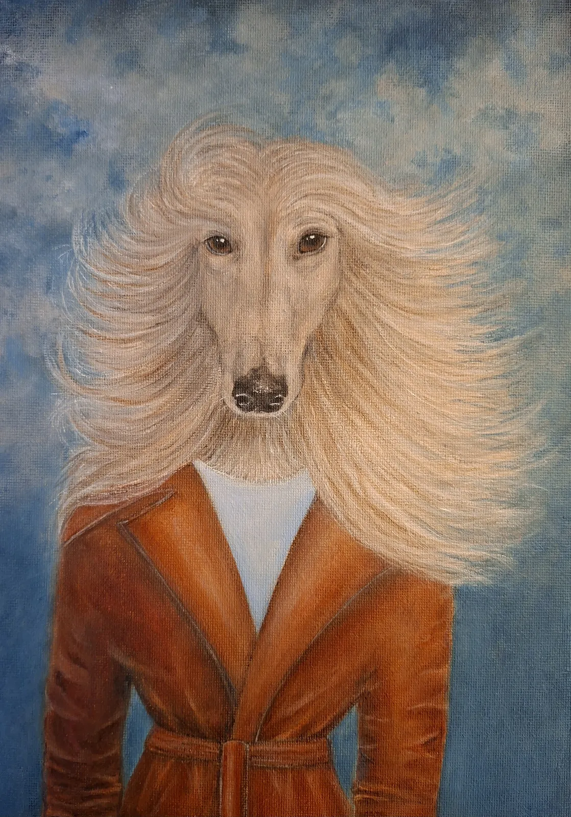 Akrylmålning Virvlande tassar av Katrin Derholm