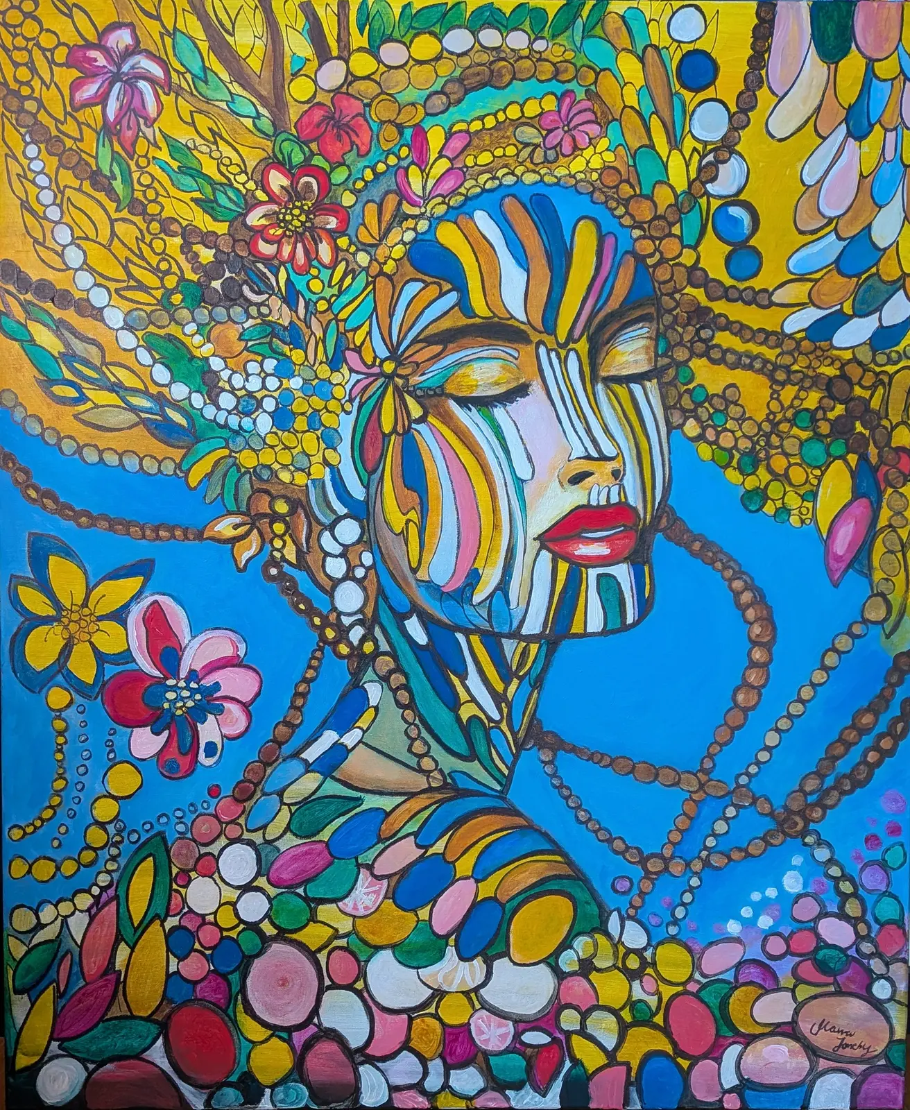 Akrylmålning Happy day. av Maria Joneby