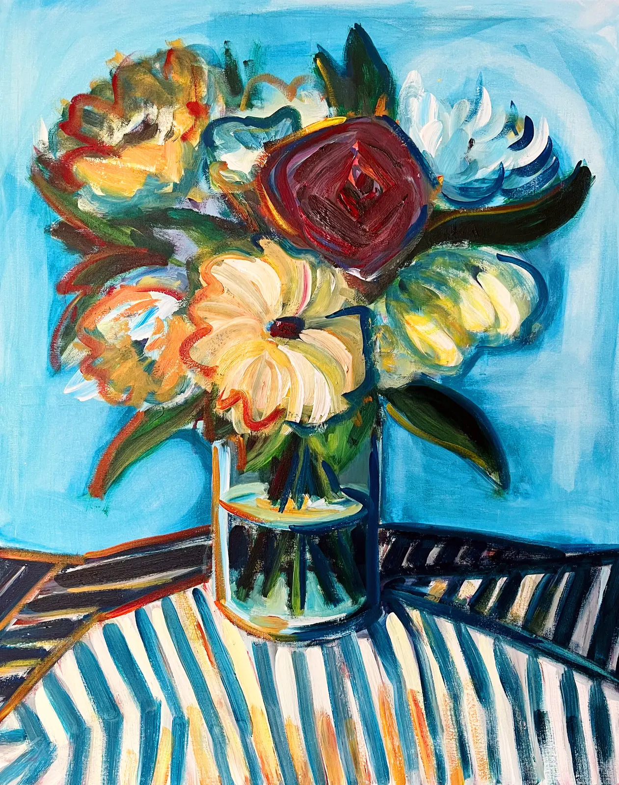 Akrylmålning Blått stilleben av Elisa Pålsson