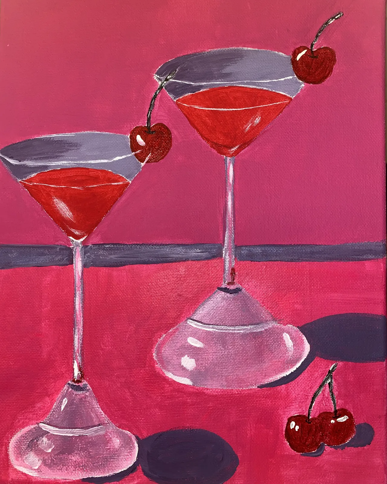 Akrylmålning Cherry on Top av Maggans Konstgalleri