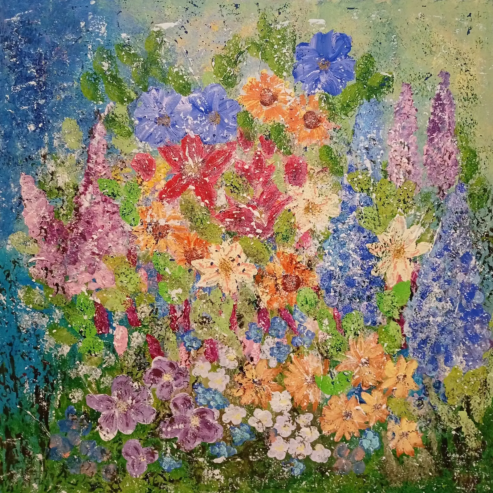 Akrylmålning Blomsterhav av Lotta Wingårdh