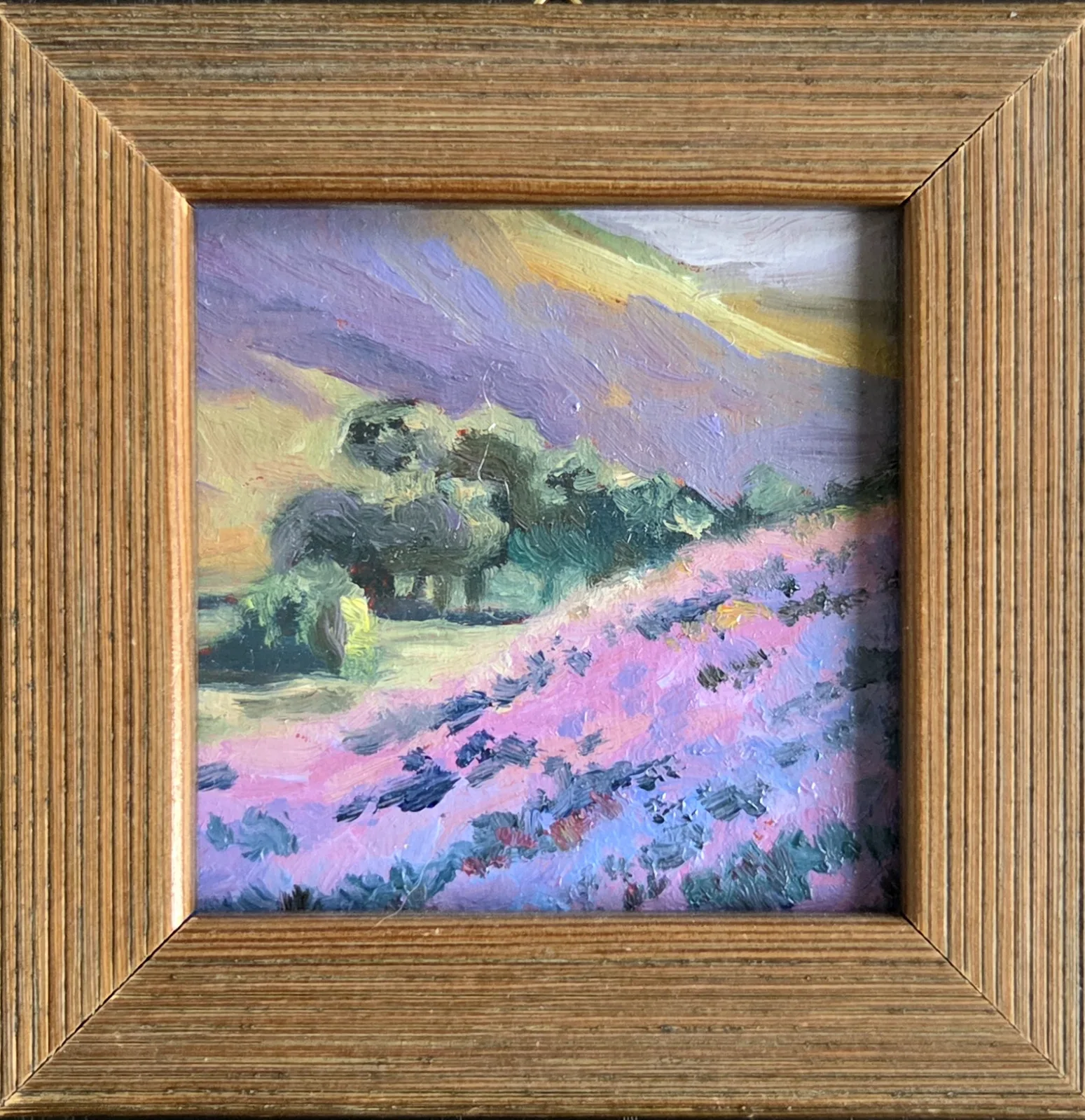 Oljemålning Lilac hills av Anastasiia Mazeina