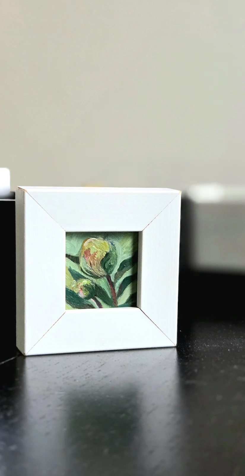 Oljemålning Peony bud av Anastasiia Mazeina