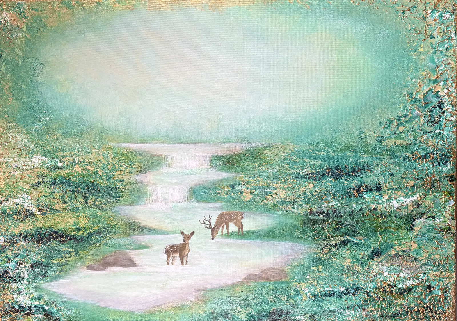 Akrylmålning Enchanted forest av Nicole Nilsson