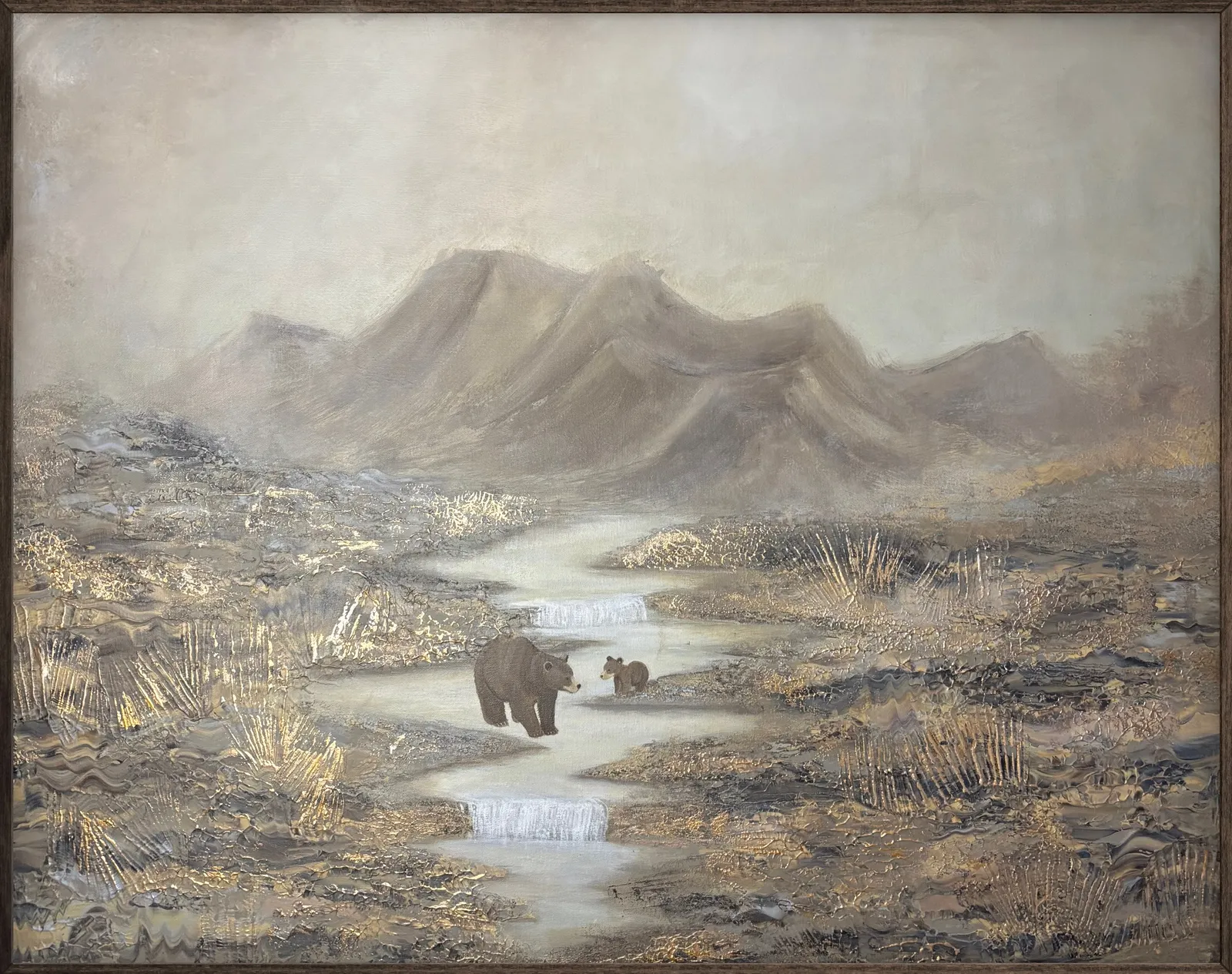 Akrylmålning Stone and ash av Nicole Nilsson