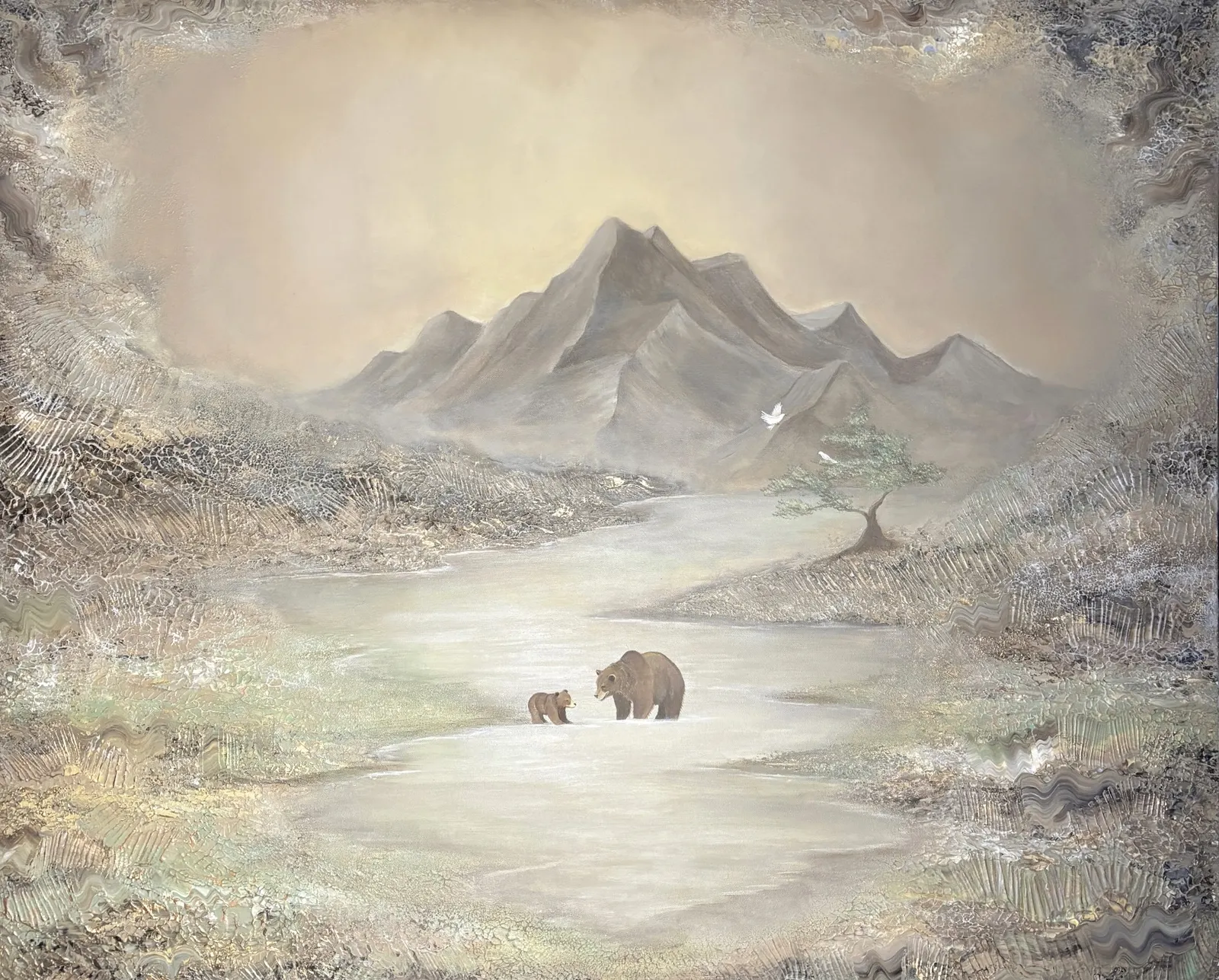 Akrylmålning Silent sunrise av Nicole Nilsson