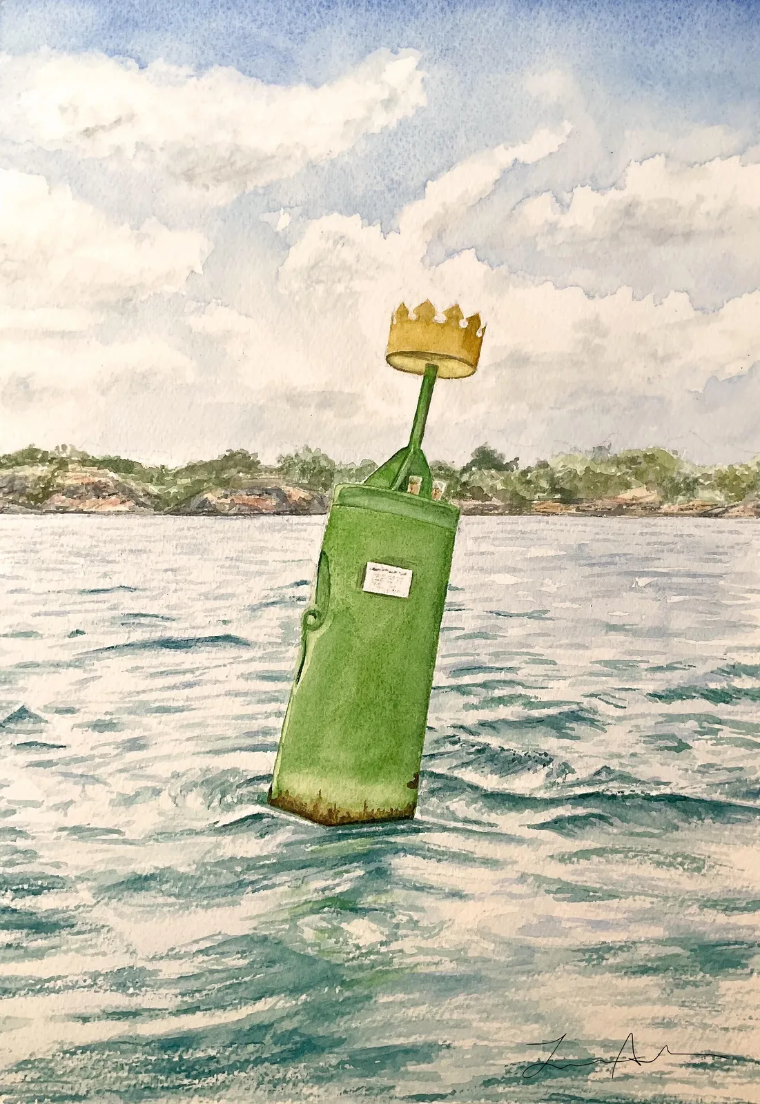 Akvarell Kejsarn av Linnea Andersson