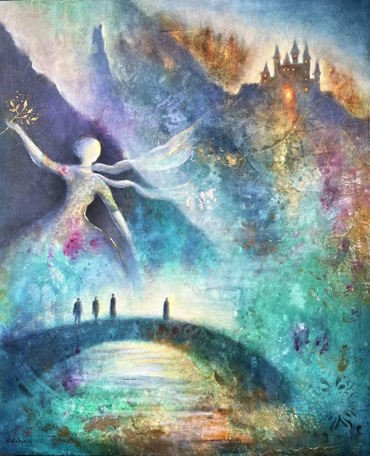 Akrylmålning Promises of Dusk av Nina Wictorin