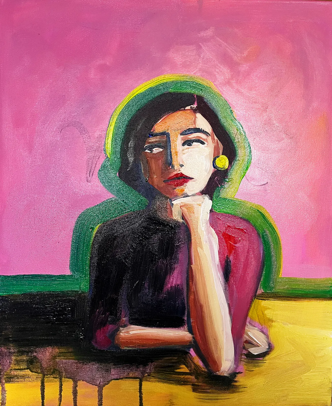 Akrylmålning Dreamer Mary av Elisa Pålsson