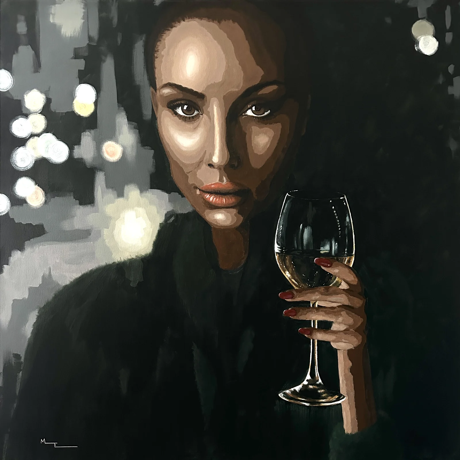 Akrylmålning GIRLS’ NIGHT OUT 2 av Maria Elneskog