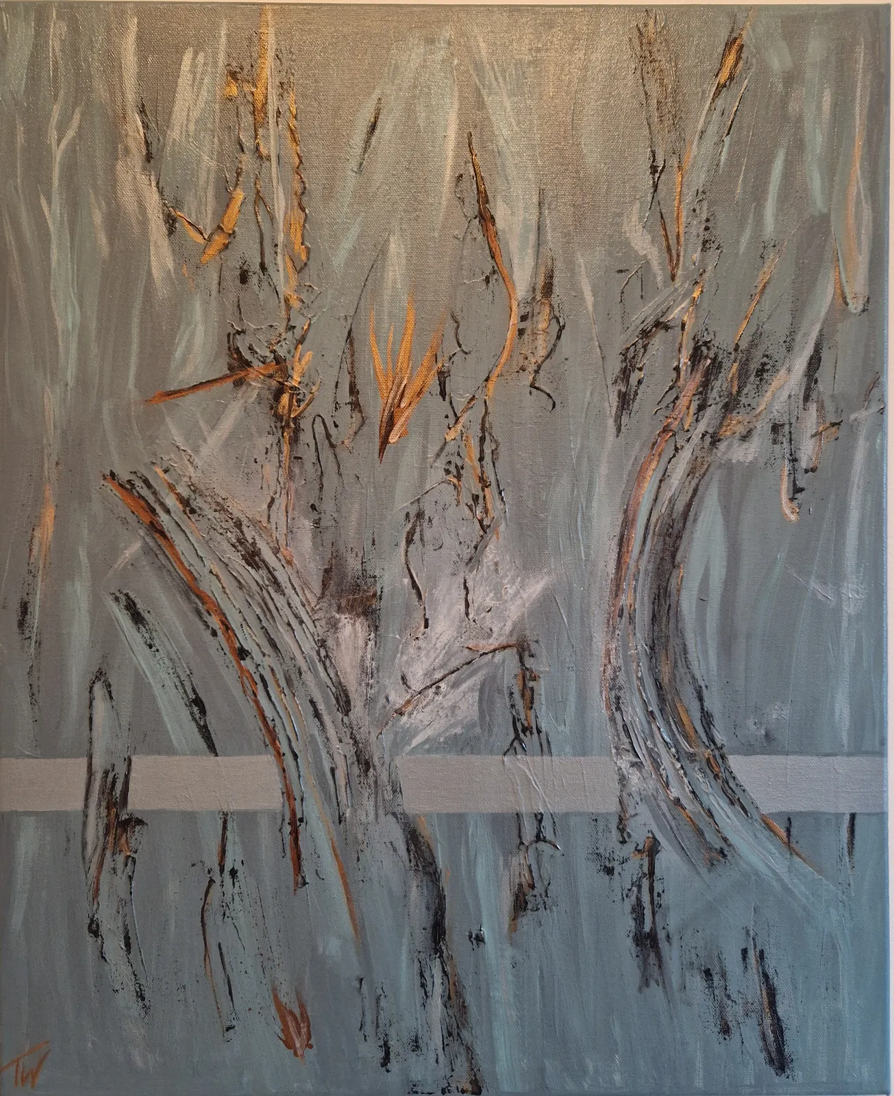 Akvarell Skiing on thin ice av Art_by_theresew Vesterlund