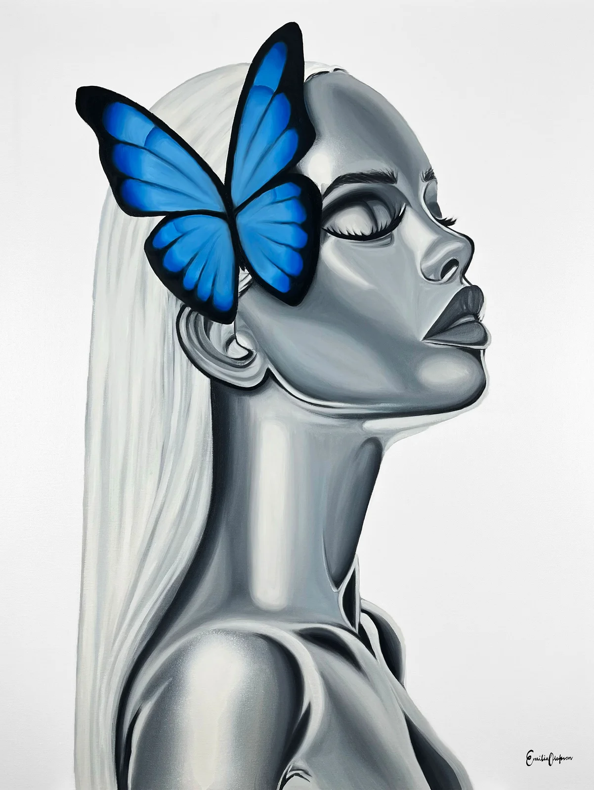 Oljemålning Butterfly aura av Emilia Olofsson