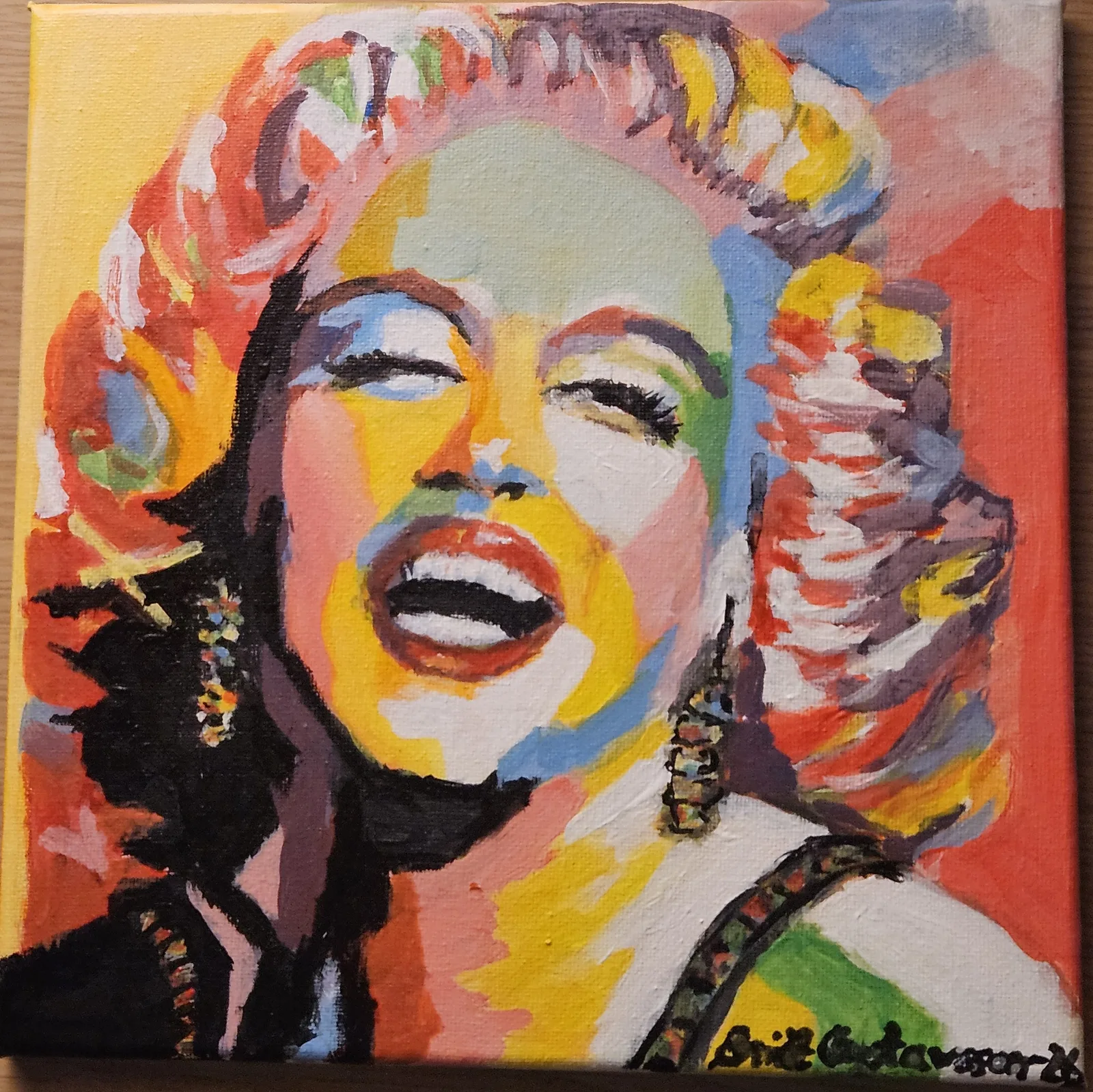 Akrylmålning Marilyn av Britt Gustavsson