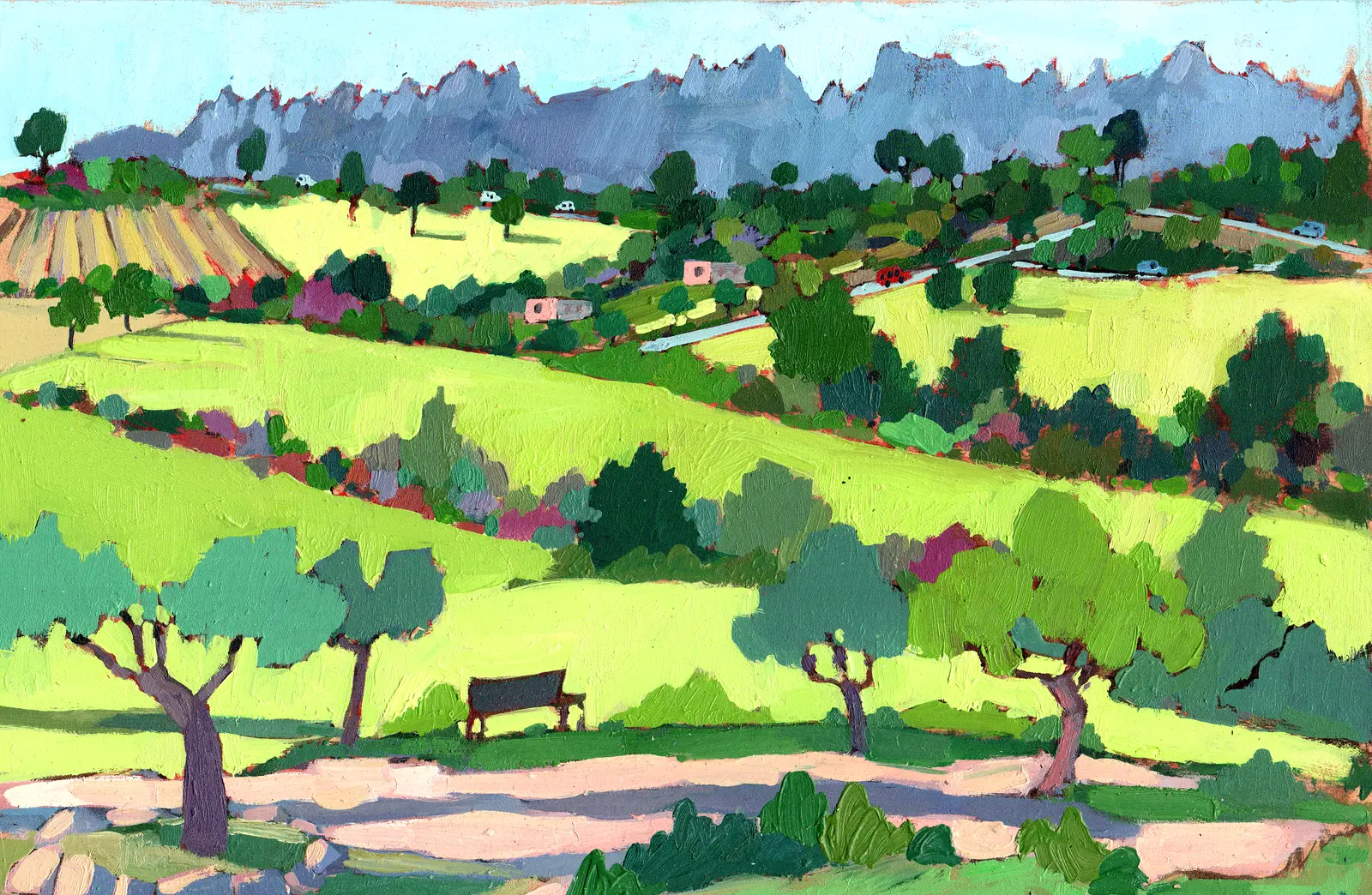 Oljemålning Montserrat av Georgina McIntyre Malou