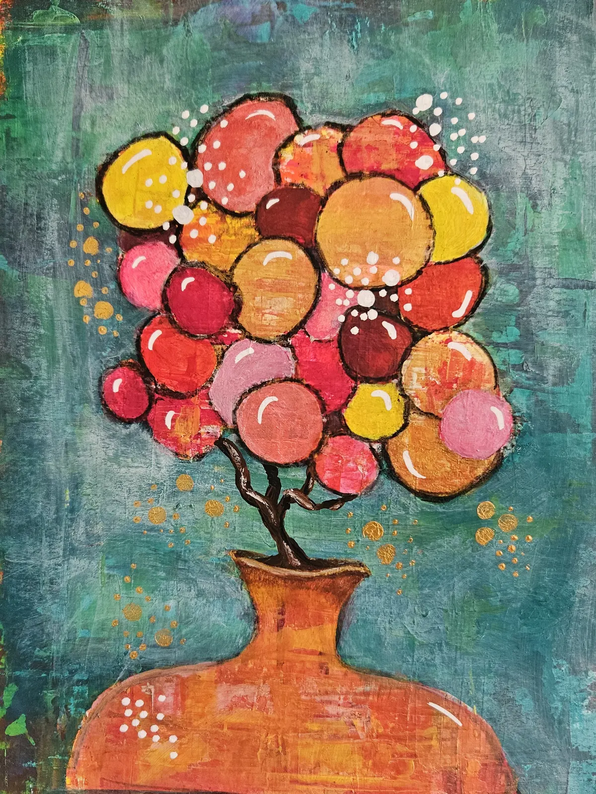 Akrylmålning Kreativitetslampan av Marie Illerbrand