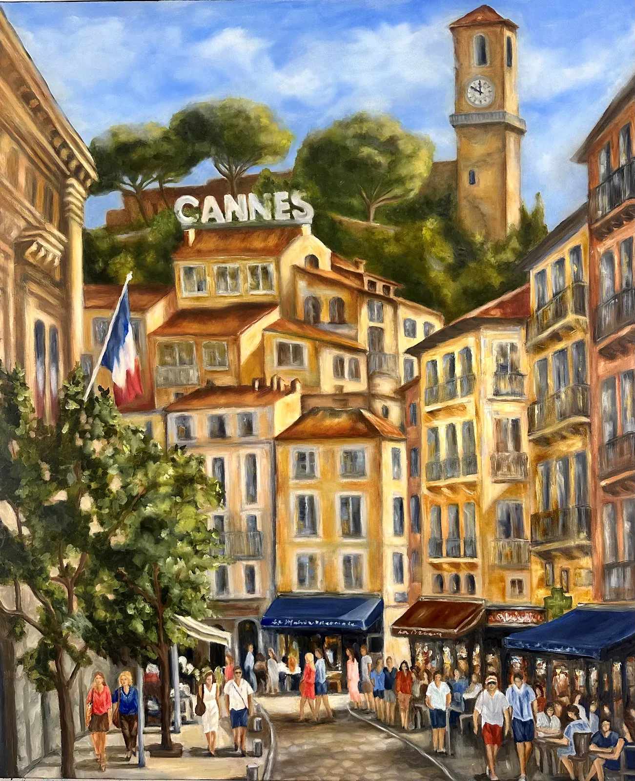 Oljemålning Cannes av Marit Stjernberg