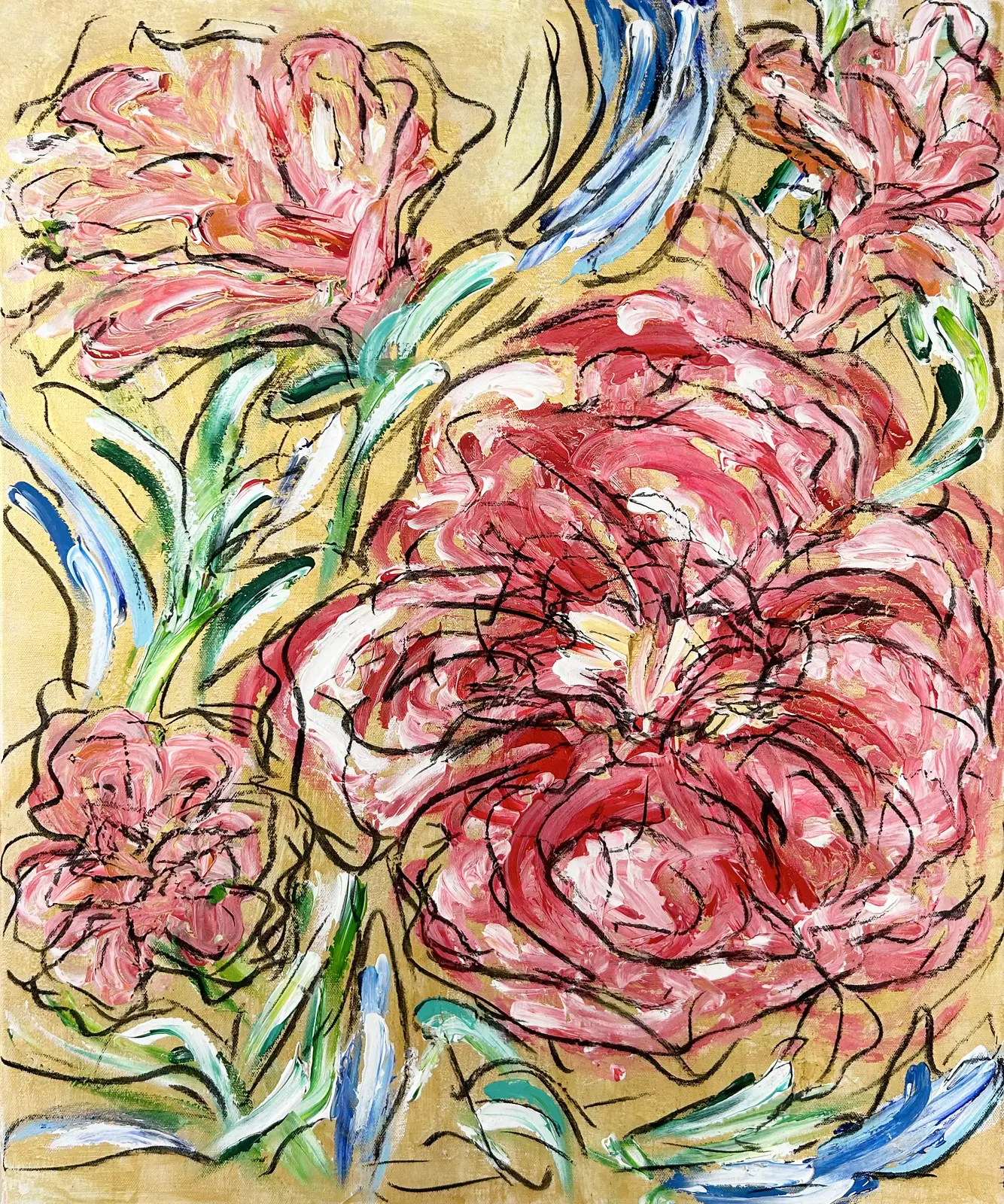 Akrylmålning Vibrant Bloom av Lena Larsson